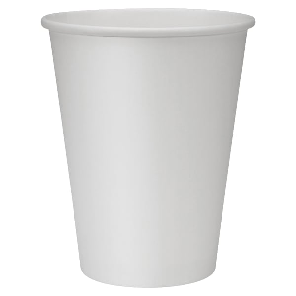 Genuine Joe Polyurethane-Lined Disposable Hot Cups, Single, 12 Oz, White, Pack Of 50
