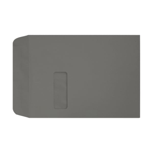 LUX #9 1/2 Open-End Window Envelopes, Top Left Window, Gummed Seal, Smoke, Pack Of 500