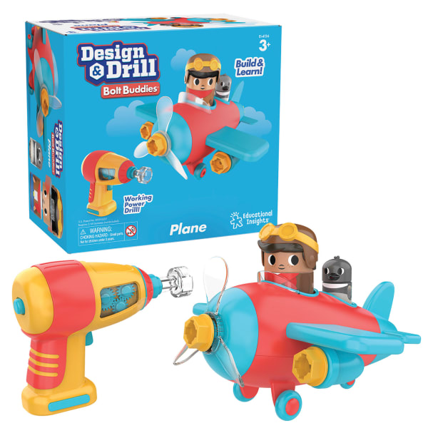 Educational Insights Design & Drill Bolt Buddies, Plane