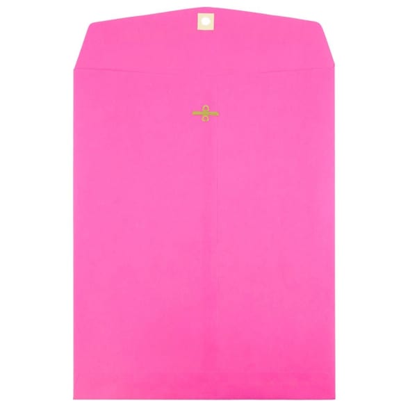 JAM Paper Open-End 9in x 12in Catalog Envelopes, Clasp Closure, Ultra Fuchsia, Pack Of 100 Envelopes