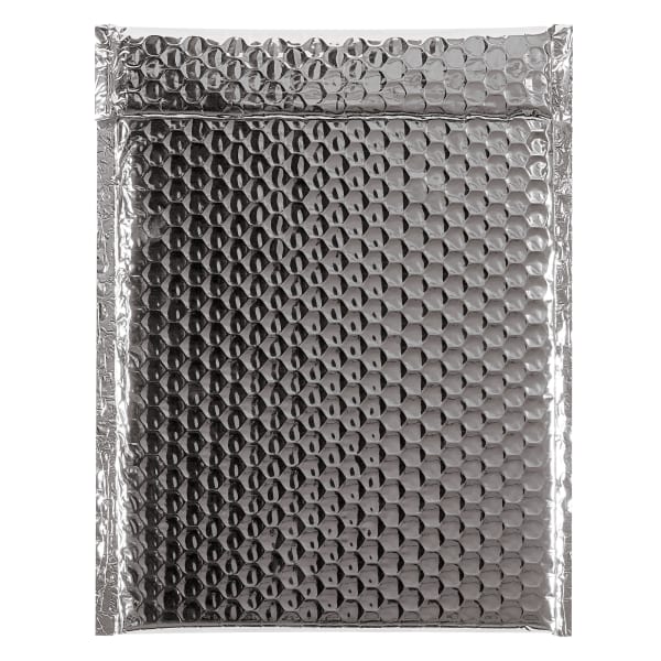 Partners Brand Silver Glamour Bubble Mailers 9in x 11 1/2in, Pack of 100