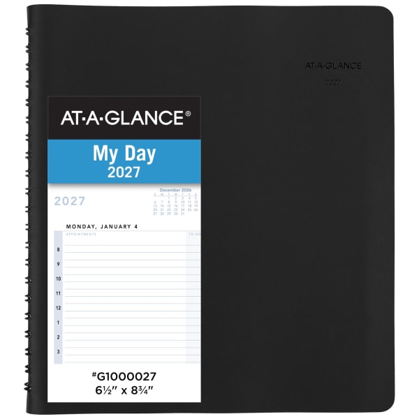 AT-A-GLANCE The Action Planner 2027 Daily Appointment Book Planner, Black, Medium, 6 1/2in x 8 3/4in