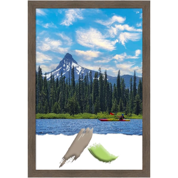 Amanti Art Hardwood Mocha Picture Frame, 27in x 39in, Matted For 24in x 36in