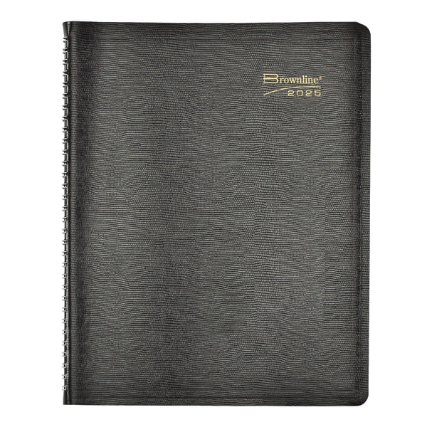 2025 Brownline Essential Weekly Appointment Planner, 11in x 8-1/2in, 50% Recycled, Black, January To December, CB950.BLK