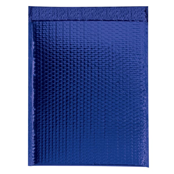 Partners Brand Blue Glamour Bubble Mailers 13in x 17 1/2in, Pack of 100