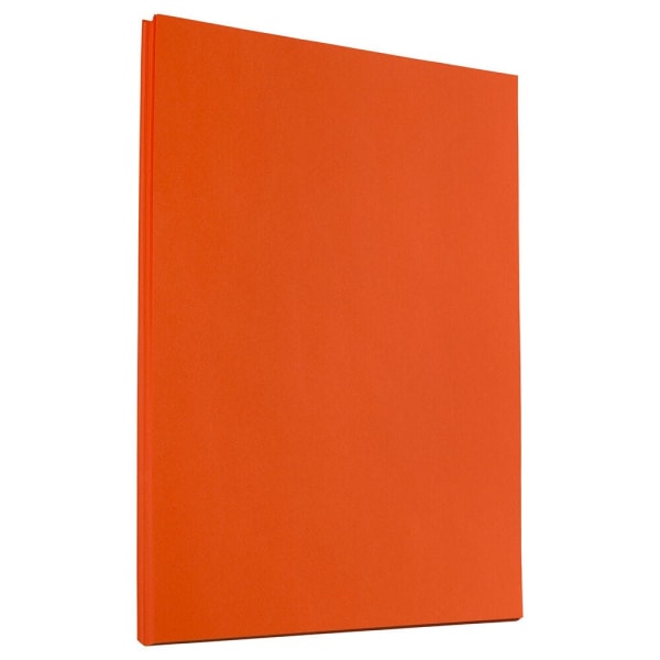 JAM Paper Color Paper, Mandarin Orange, Letter (8.5in x 11in), 100 Sheets Per Pack, 24 Lb, 30% Recycled