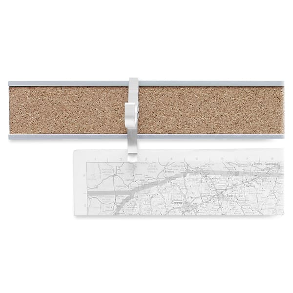 Advantus Cork Map Rails, 1in x 96in, Satin