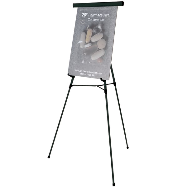 MasterVision Flex Lightweight Telescoping 3-Leg Display Easel, 34in To 63in High, Aluminum, Black