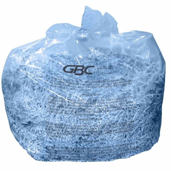GBC Shredder Bags - For Large Office Shredders - 30 gal - 3.9in Height x 4in Width x 10.3in Depth - Plastic - Clear - 25 / Box