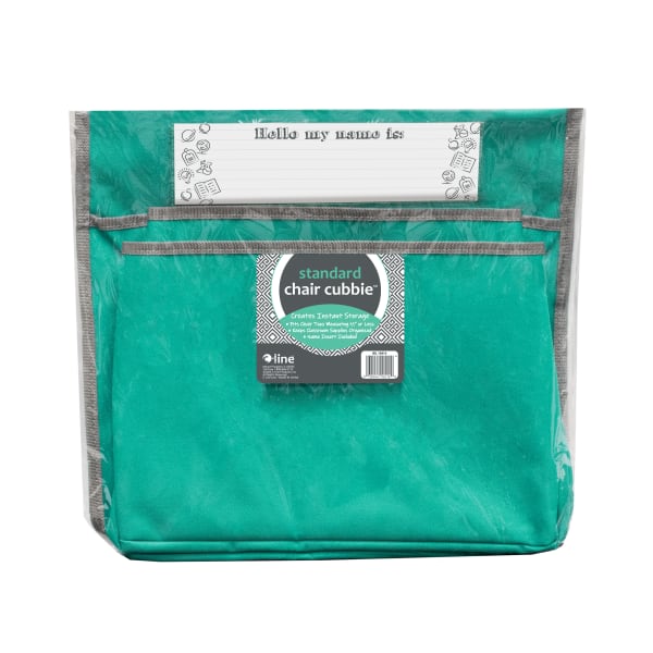 C-Line Canvas Chair Cubbie, 13-1/4inH x 14inW x 2inD, Green