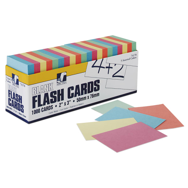 Pacon Blank Flash Cards, 2in x 3in, Pack Of 1,000