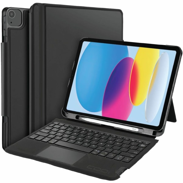 CODi Bluetooth Keyboard Folio Case w/ Trackpad for iPad 10.9in (10th/11th Gen) & iPad A16 - Apple pencil charging capability and storage, Dedicated iOS shortcut keys