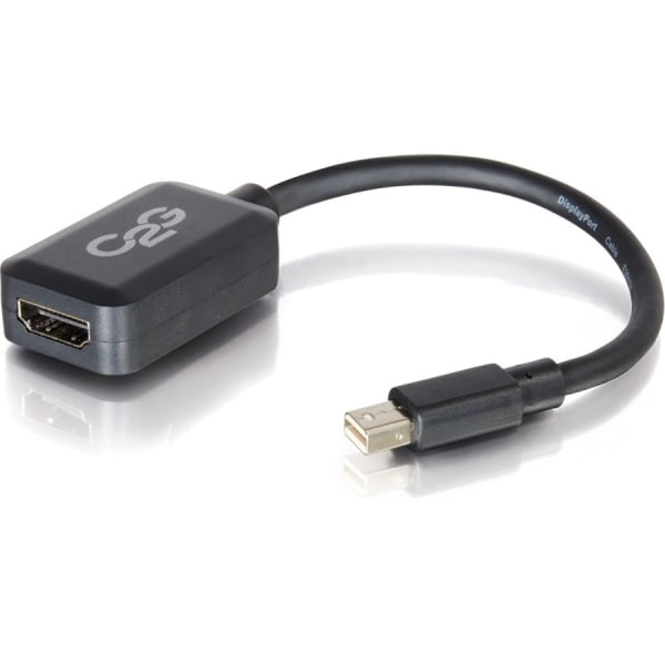 C2G Mini DisplayPort to HDMI Adapter - Black - HDMI/Mini DisplayPort for Audio/Video Device - 8in - 1 x Mini DisplayPort Male Digital Audio/Video - 1 x HDMI Female Digital Audio/Video - Black