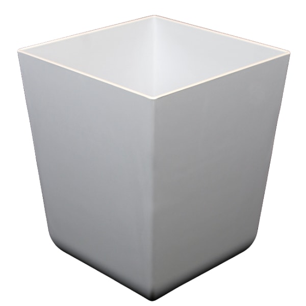 Hospitality Source Del Mar Bathroom Set Melamine Waste Bins, 12-Quart, White, Set Of 8 Bins