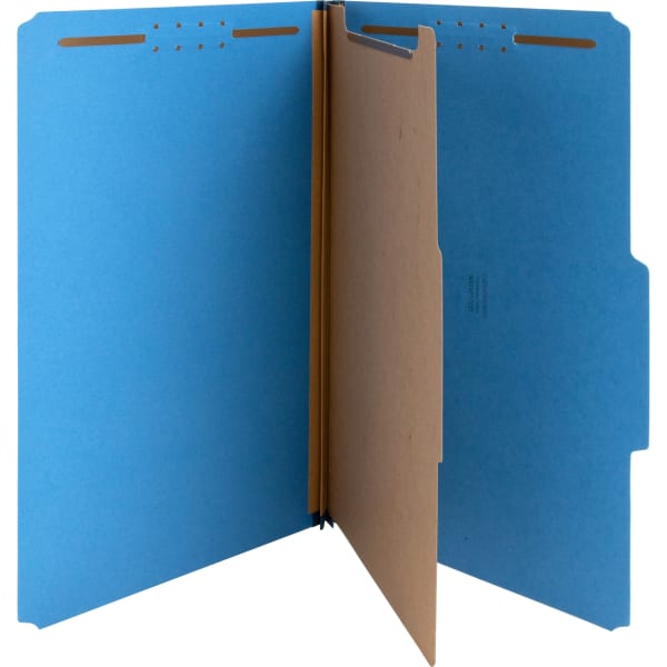 Nature Saver Color Classification Folders, 2/5in Tab Cut, Right Tab Position, Legal Size , Dark Blue, Box Of 10