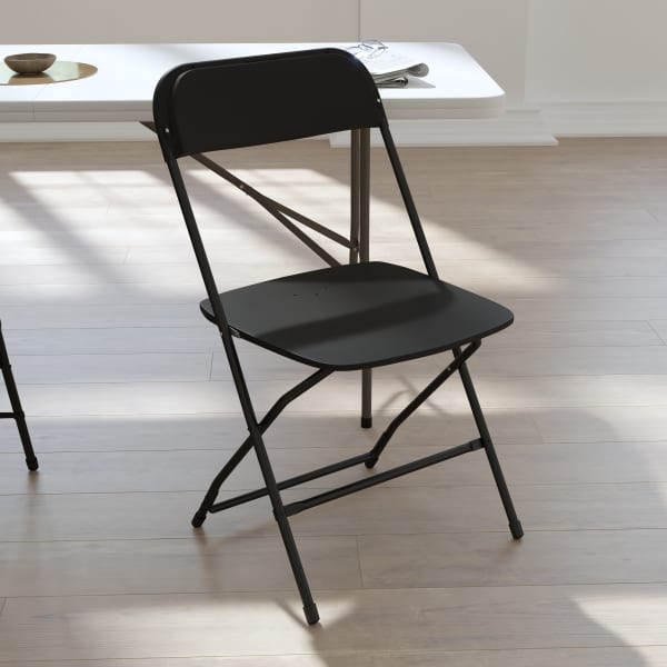 Flash Furniture Hercules Big And Tall Commercial Folding Chairs, Black, Set Of 4 Chairs