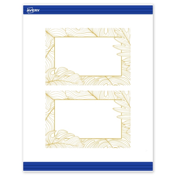 Avery Printable Postcards With Sure Feed Technology, 4in x 6in, Matte White With Gold Florals, Pack Of 20