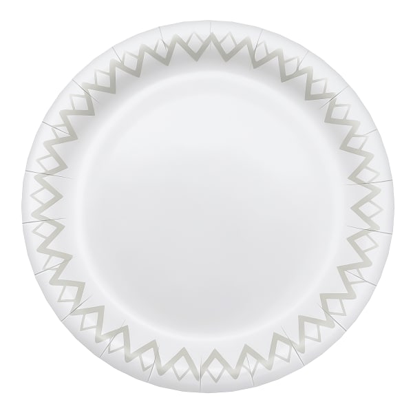 Highmark Paper Plates, 6-3/4in, Printed White, Pack Of 125
