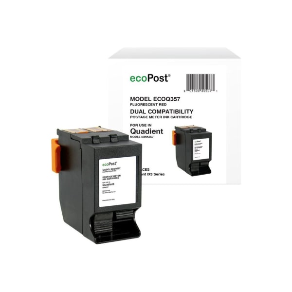 ecoPost Remanufactured Postage Meter Red Ink Cartridge for Quadient (NeoPost) IXINK357 - ECOQ357