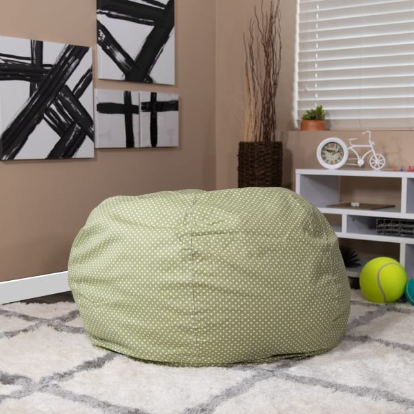 Flash Furniture Oversized Bean Bag Chair For Kids And Adults, Green Dot