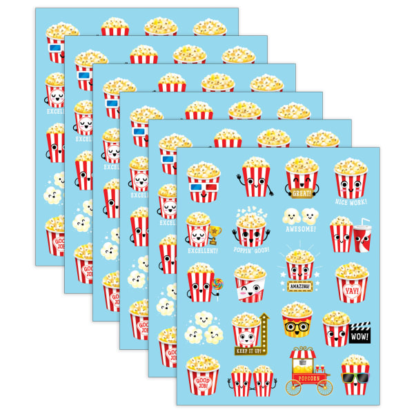 Teacher Created Resources Smelly Stickers, Popcorn, 120 Per Pack, Set Of 6 Packs
