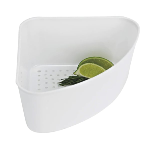 Better Houseware Plastic Corner Sink Strainer, 3-1/4inH x 7-1/2inW x 9inD, White