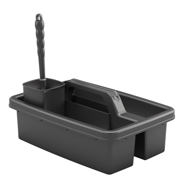 Suncast Commercial 3-Piece Toilet Brush Carry Caddy Kit, 7inH x 11-3/8inW x 16-5/8inD, Black