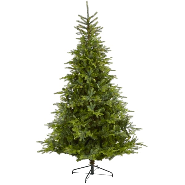 Nearly Natural North Carolina Spruce 96inH Artificial Christmas Tree With Bendable Branches, 96inH x 61inW x 61inD, Green