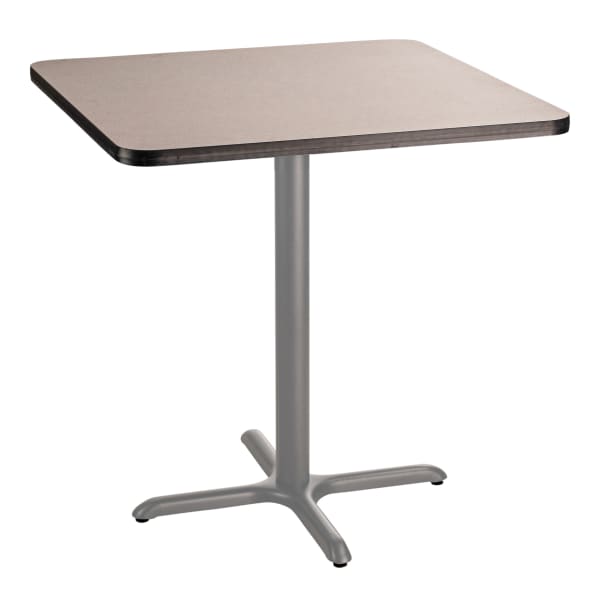 National Public Seating Square Cafe Table, X-Base, 36inH x 36inW x 36inD, Gray Nebula/Gray