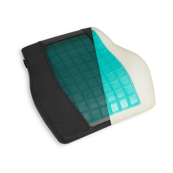 Mind Reader Ergonomic Lumber Support Gel Cushion, Memory Foam, 14-1/4inH x 3-3/4inW x 15-1/2inD, Black