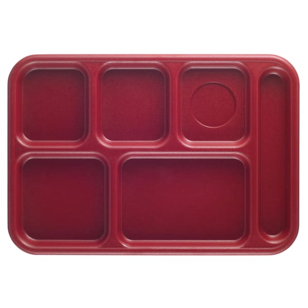 Cambro Co-Polymer Compartment Trays, Cranberry, Pack Of 24 Trays