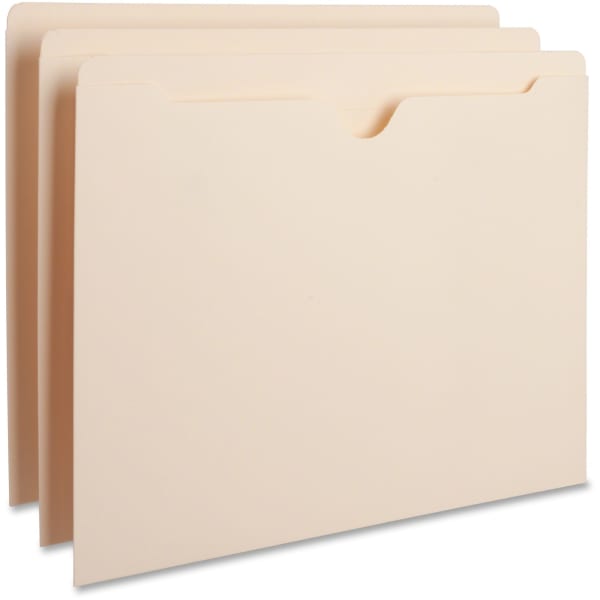 Business Source Manila Flat File Pockets, 8 1/2in x 11in, Manila, Box Of 100