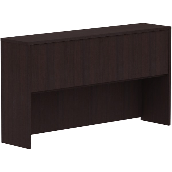 Lorell 4-Door Laminate Hutch, 36inH x 66inW x 15inD, Espresso