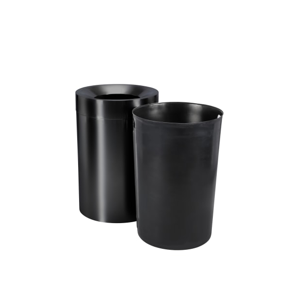 Alpine Industries Stainless Steel, Indoor Trash Can, 50 Gallons, Black, 2/Pack (475-50L-BLK)