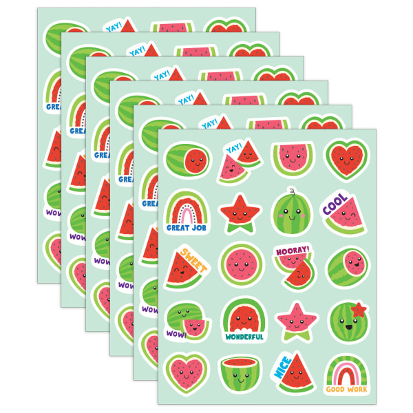 Teacher Created Resources Smelly Stickers, Watermelon, 120 Per Pack, Set Of 6 Packs