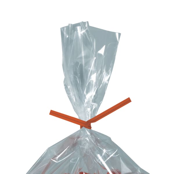 Partners Brand Paper Twist Ties, 5/32in x 4in, Orange, Case Of 2,000
