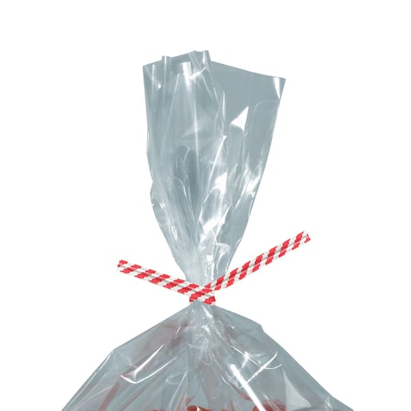 Partners Brand Paper Twist Ties, 5/32in x 4in, Red Stripe, Case Of 2,000