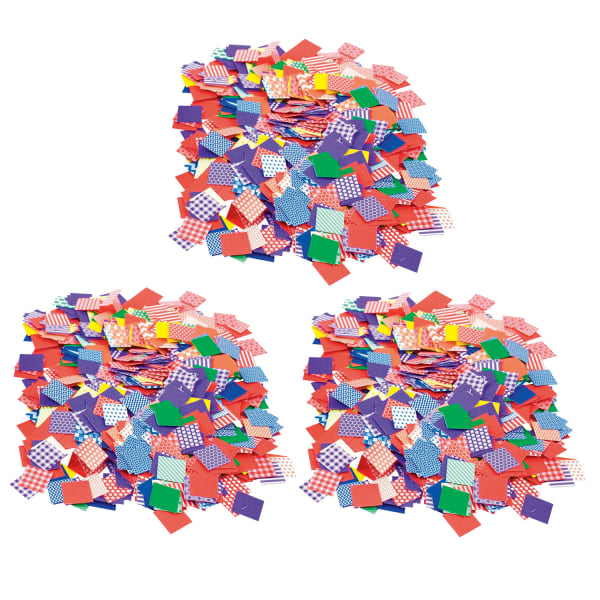 Roylco Petit Pattern Mosaics, 3/4in, 2,000 Mosaics Per Pack, Set Of 3 Packs