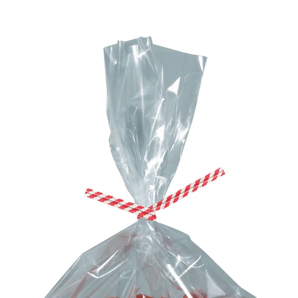 Partners Brand Paper Twist Ties, 5/32in x 6in, Red Stripe, Case Of 2,000