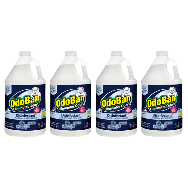 OdoBan Odor Eliminator Disinfectant Concentrate Bottles, Night Ice Scent, 128 Oz, Clear, Case Of 4 Bottles