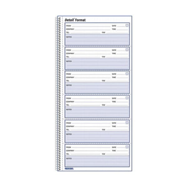 Rediform Voice Mail Log Book, 5 5/8in x 10 5/8in, 600 Sheets, 50% Recycled, Blue