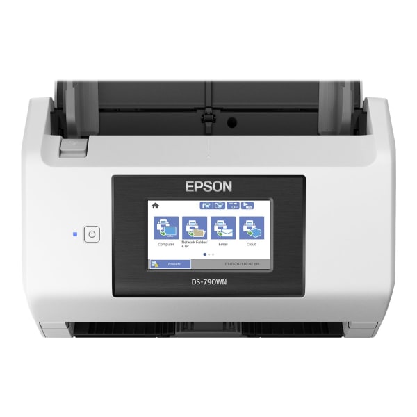 Epson DS-790WN Cordless Large Format ADF Scanner - 600 dpi Optical - 32-bit Color - 24-bit Grayscale - 45 ppm (Mono) - 45 ppm (Color) - PC Free Scanning - Duplex Scanning - USB