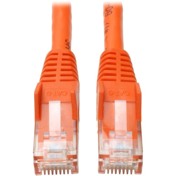 Eaton Tripp Lite Series Cat6 Gigabit Snagless Molded (UTP) Ethernet Cable (RJ45 M/M), PoE, Orange, 7 ft. (2.13 m) - N201007OR