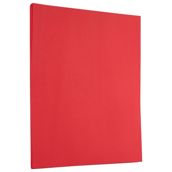 JAM Paper Color Paper, Ruby Red, Letter (8.5in x 11in), 100 Sheets Per Pack, 24 Lb, 30% Recycled