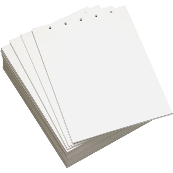 Lettermark Custom Cut Sheets, 5 Reams, Letter Size (8 1/2in x 11in), 2500 Sheets Total, Prepunched Top, 5-Hole, 20 Lb, 500 Sheets Per Ream