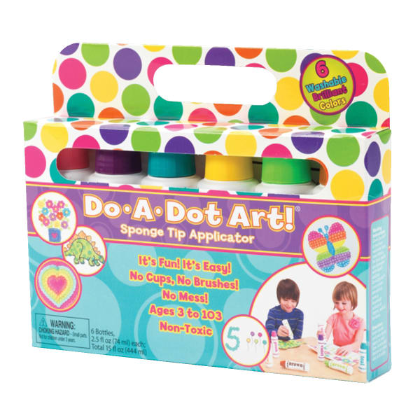 Do-A-Dot Art! Washable Brilliant Sponge Tip Markers, 6 colors