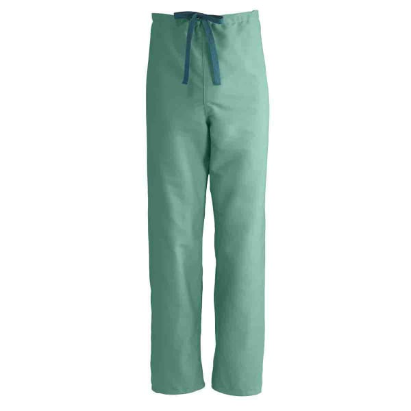 Medline ComfortEase Unisex Reversible Drawstring Scrub Pants, X-Small, Jade