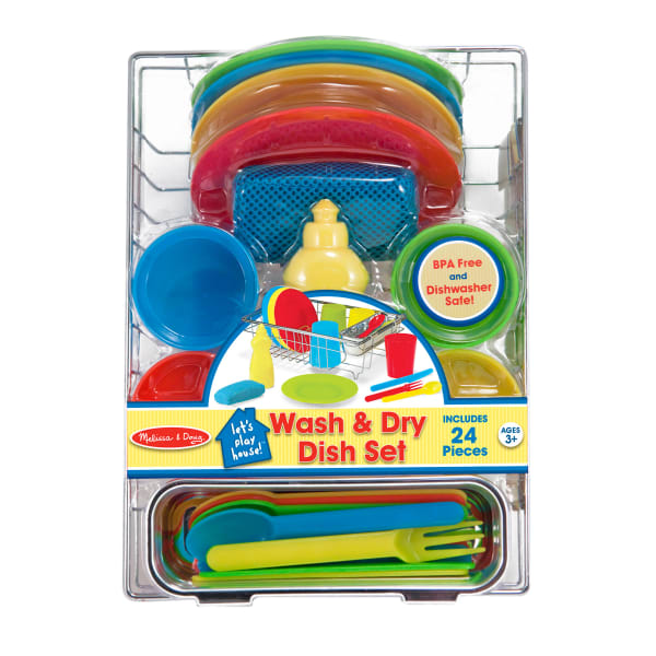 Melissa & Doug Lets Play House! Wash & Dry Dish Set