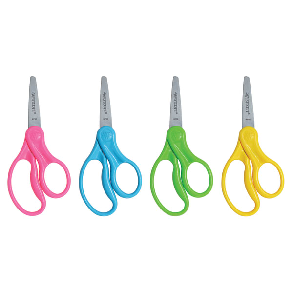 Westcott Hard Handle Kids Value Scissors, 5in, Pointed, Assorted Colors