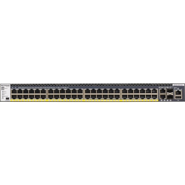 Netgear M4300 Layer 3 Switch - 48 Ports - Manageable - Gigabit Ethernet, 10 Gigabit Ethernet - 10/100/1000Bas - GSM4352PA100NES